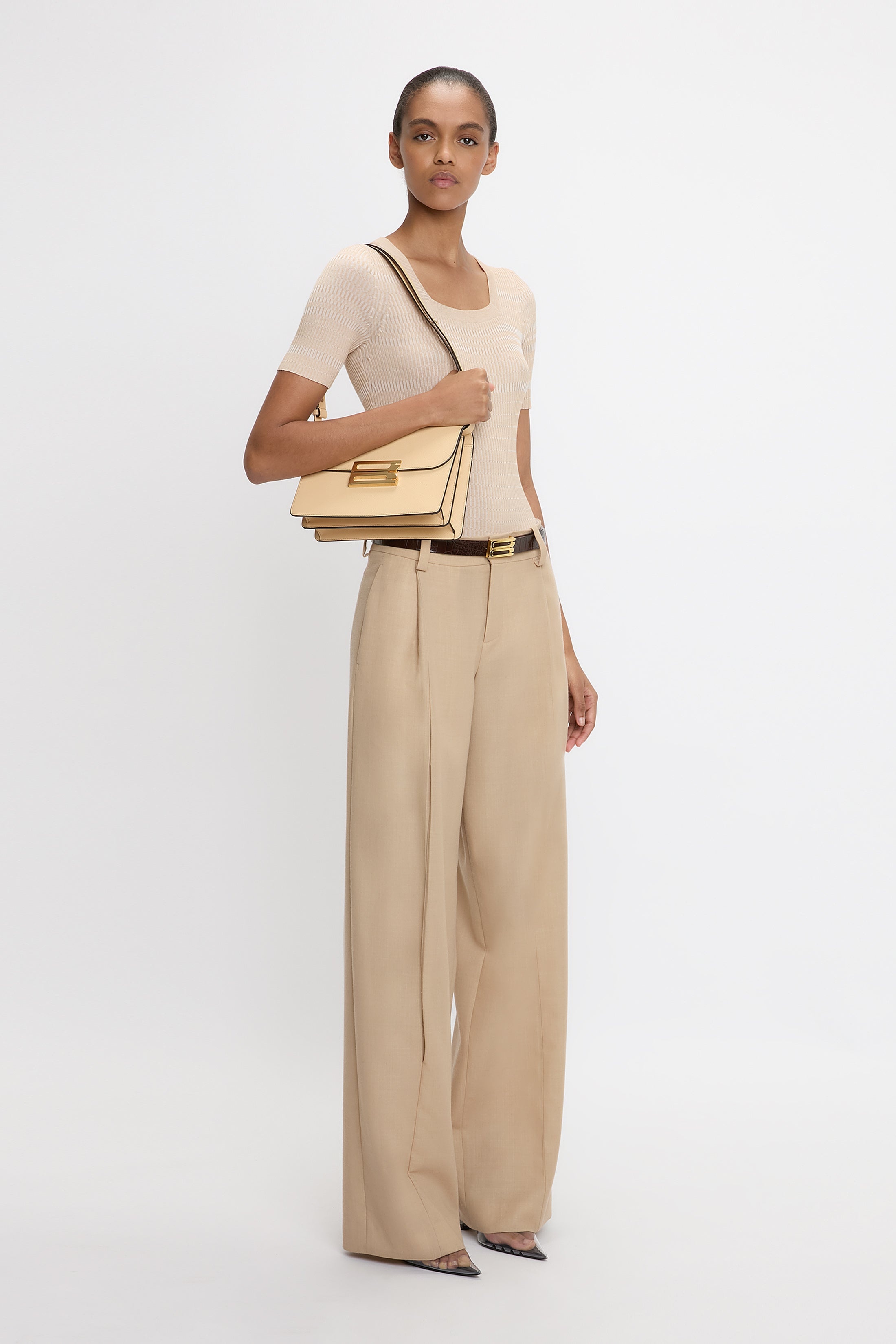 Dorian Bag In Peach Grained Leather - 2