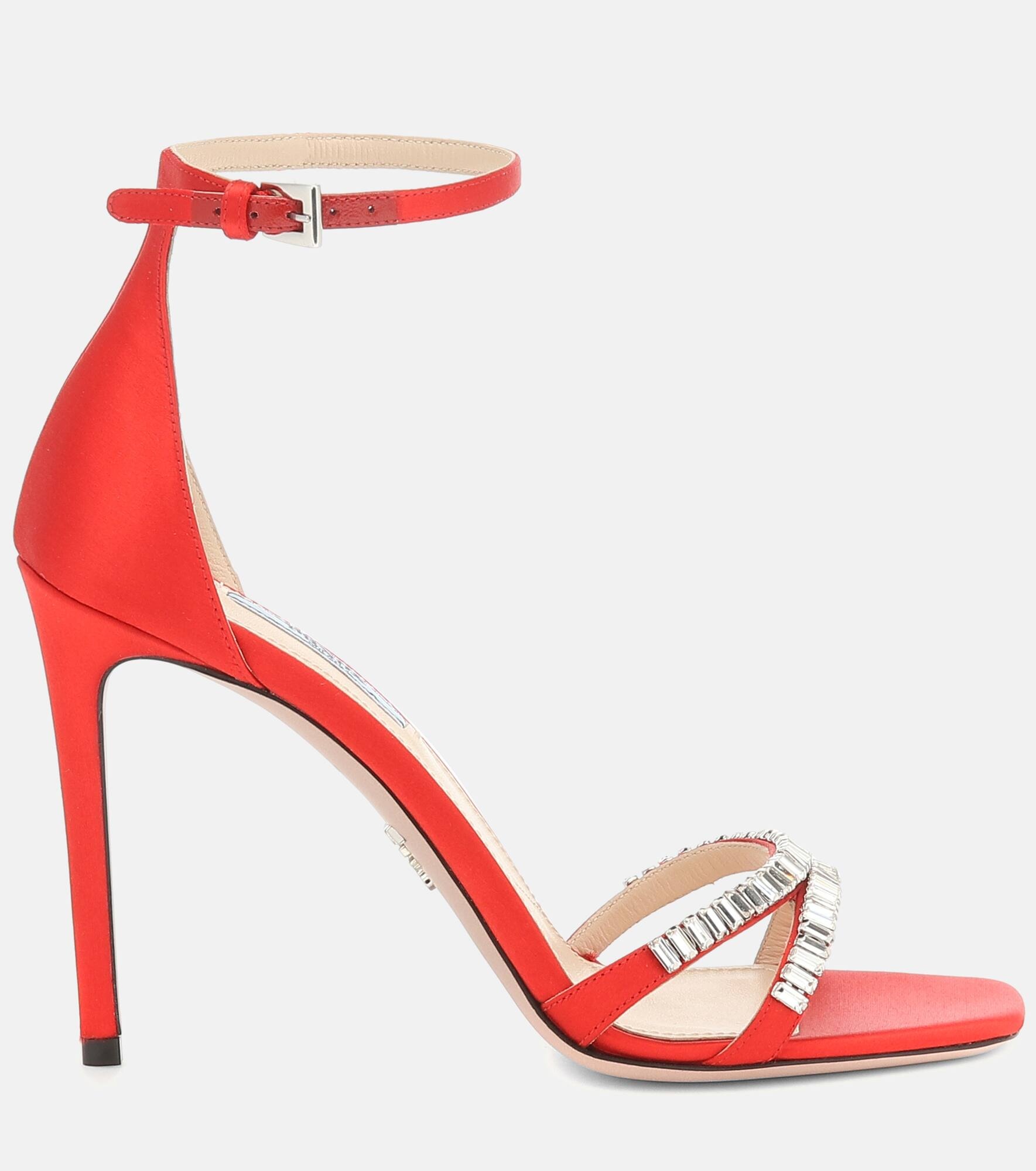 Embellished satin sandals - 4