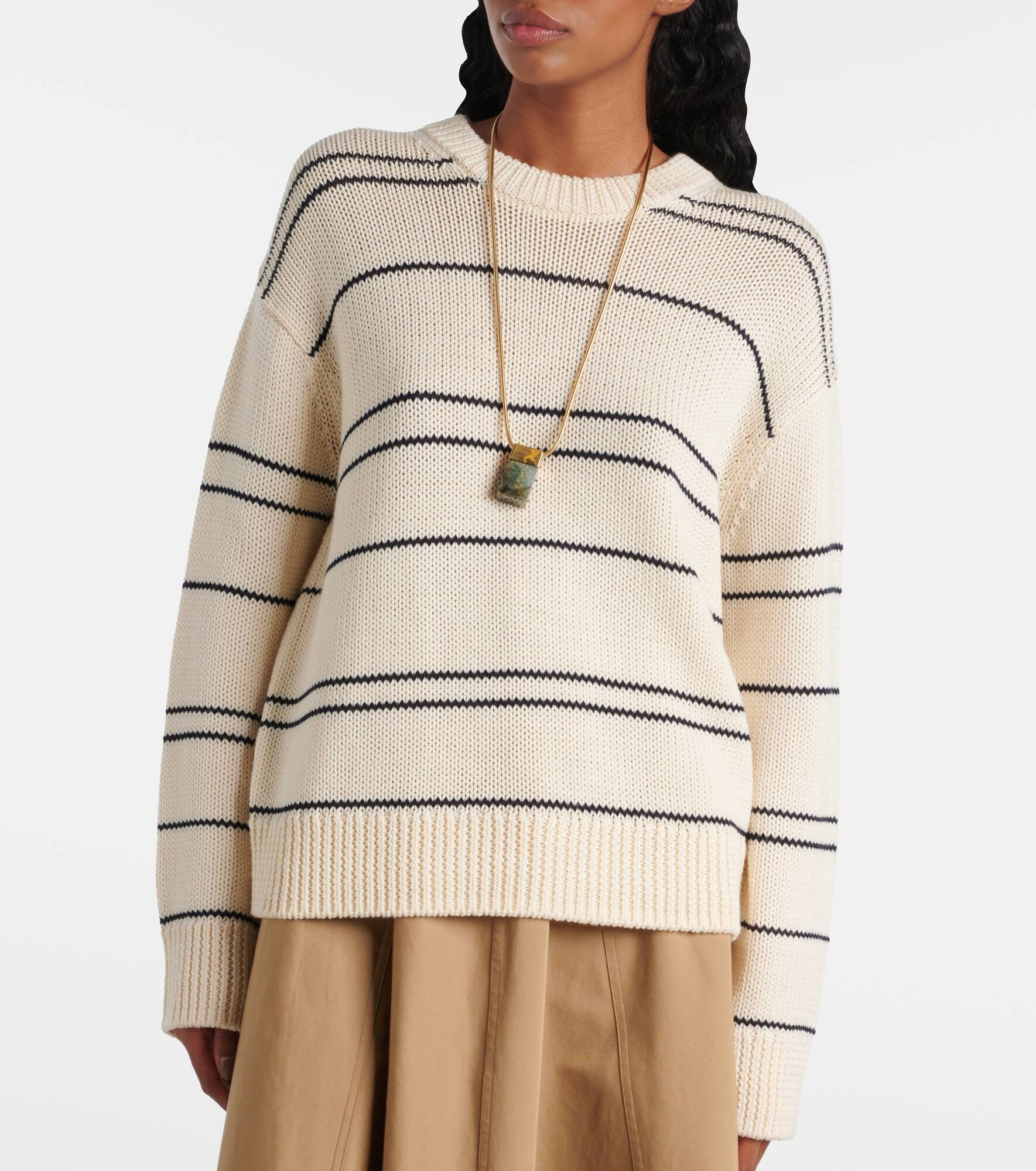 Striped wool-blend sweater - 6
