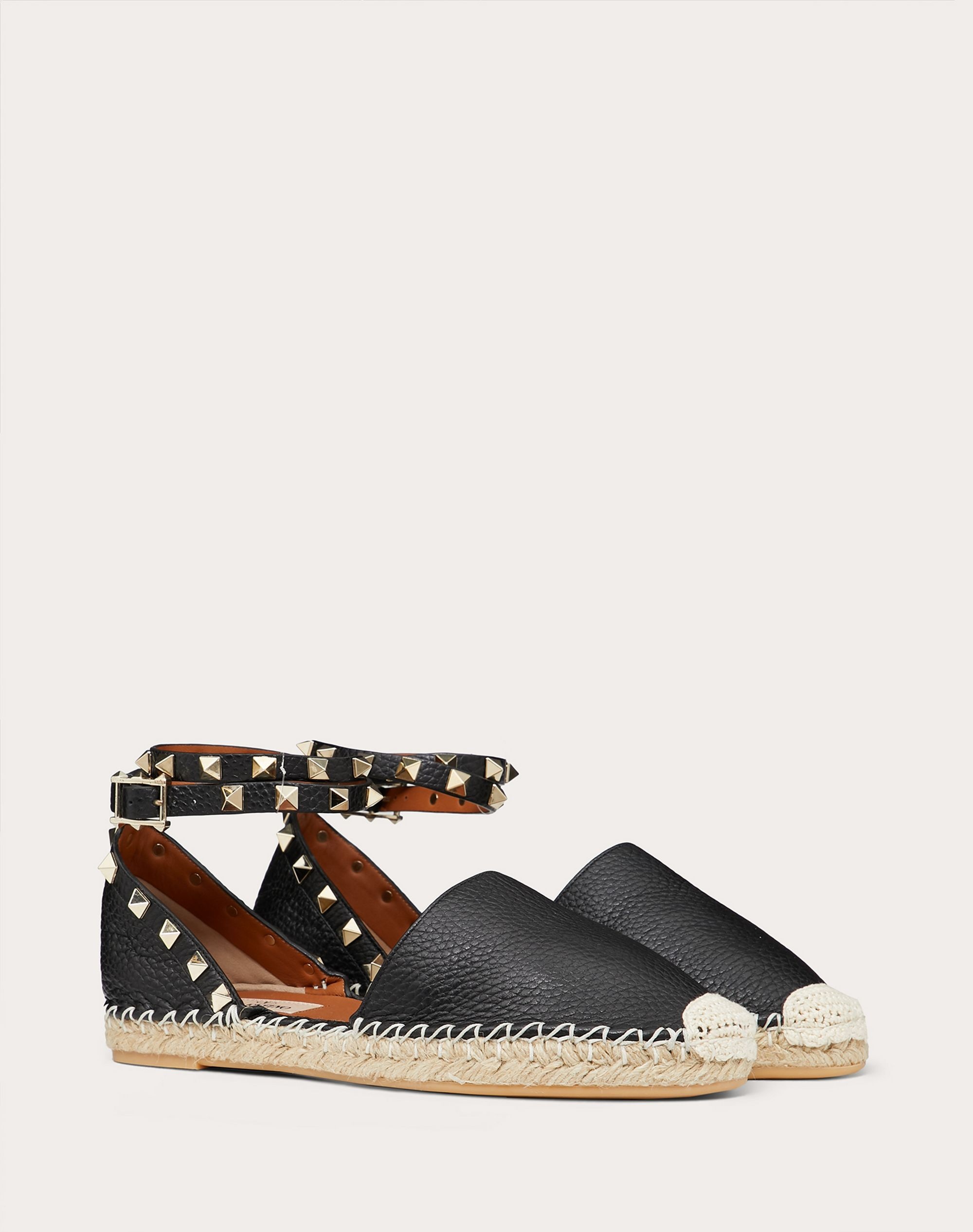 Rockstud Double Grainy Calfskin Espadrille - 2