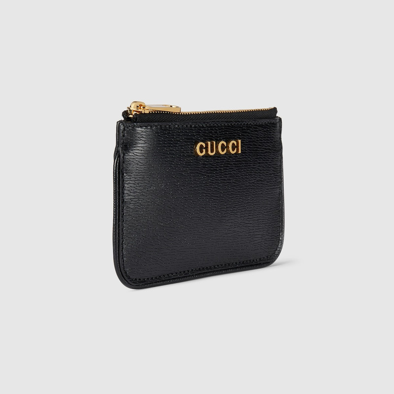 Zip key case with Gucci script 3