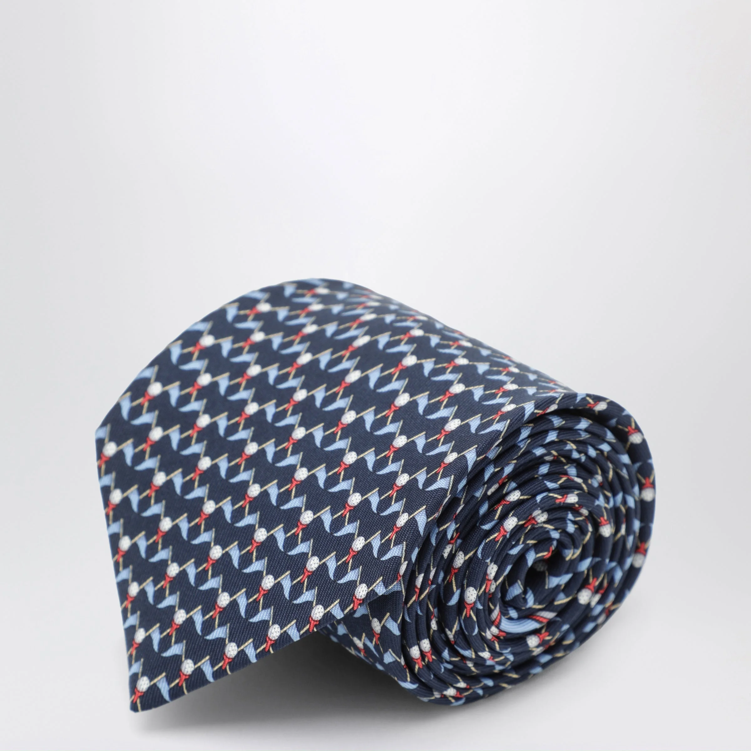 Navy blue Club silk tie - 1