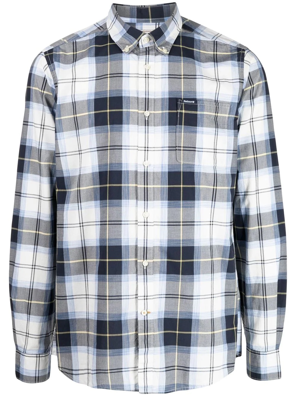 check-print button-down shirt - 1