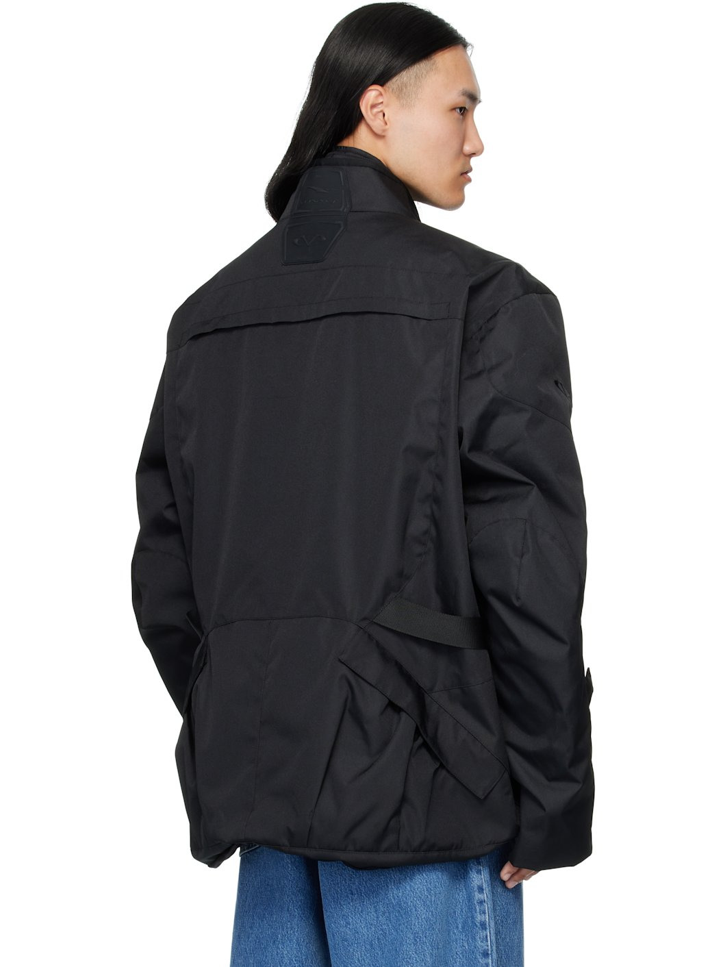 Black Biker Parka Coat & Jackets Set - 3