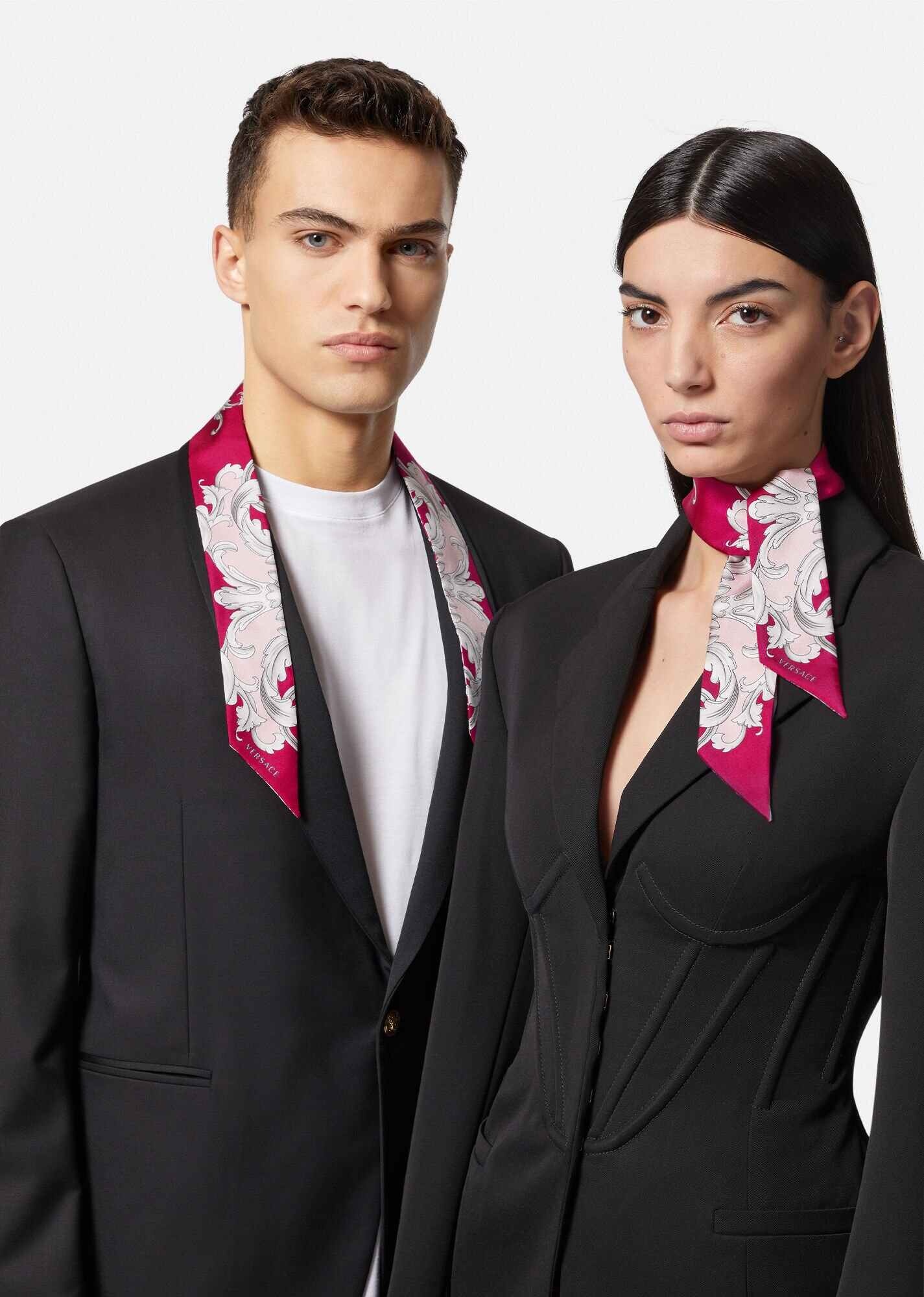 Sliver Baroque Silk Scarf - 3