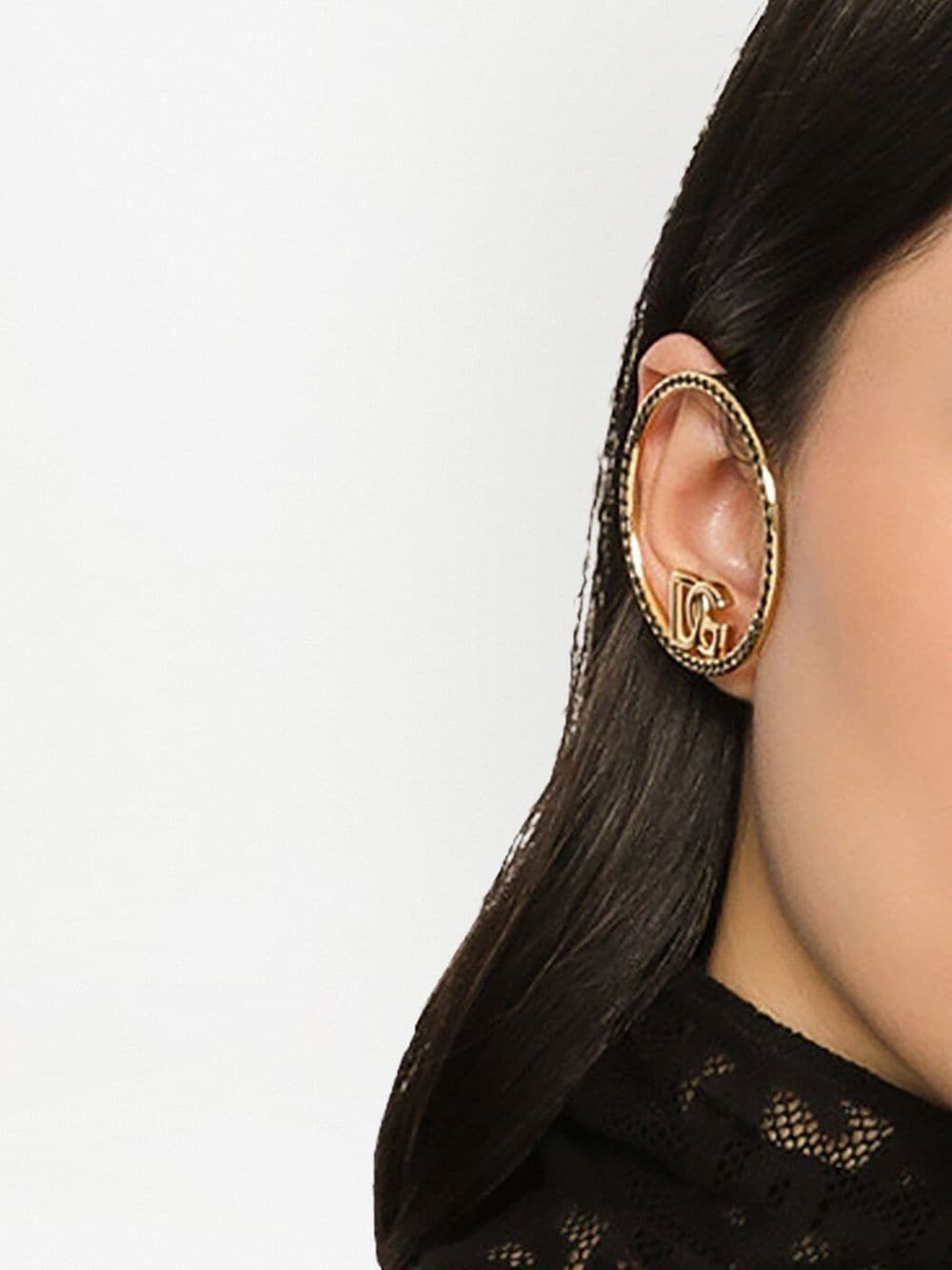 DG-logo crystal-embellished ear cuffs - 2