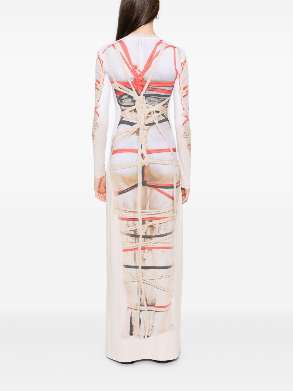 trompe l'oeil-print maxi dress - 4