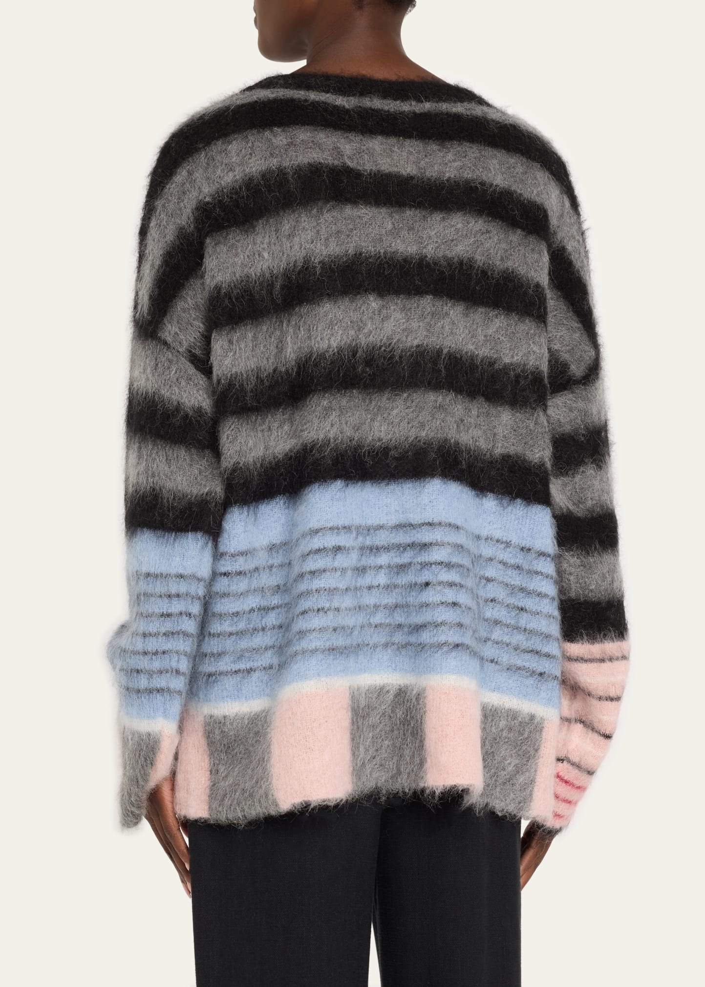 Ivan Abstract Stripe Oversized Brushed Alpaca Sweater - 3