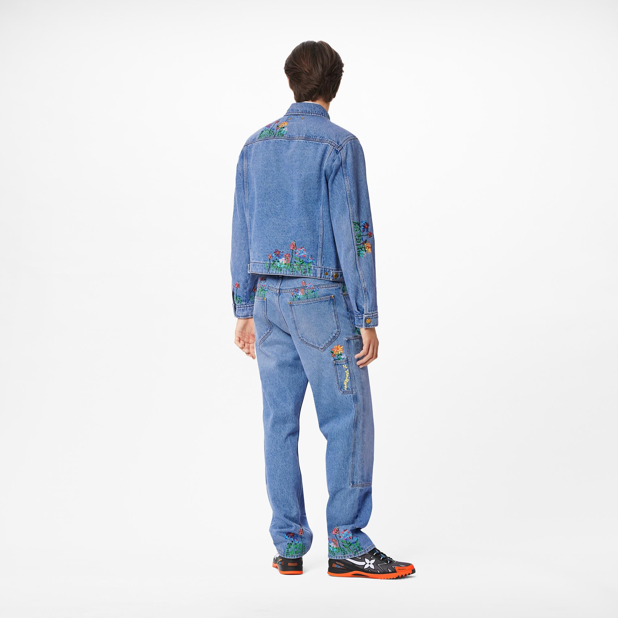 Embroidered Flowers Denim Blouson - 5