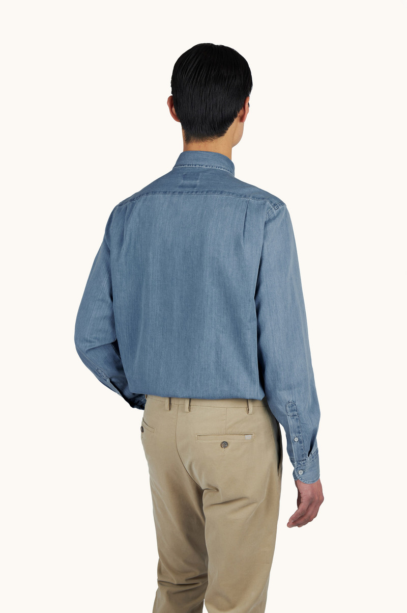 Paul & Shark X-SOFT SHIRT IN GIZA COTTON LIGHT DENIM outlook