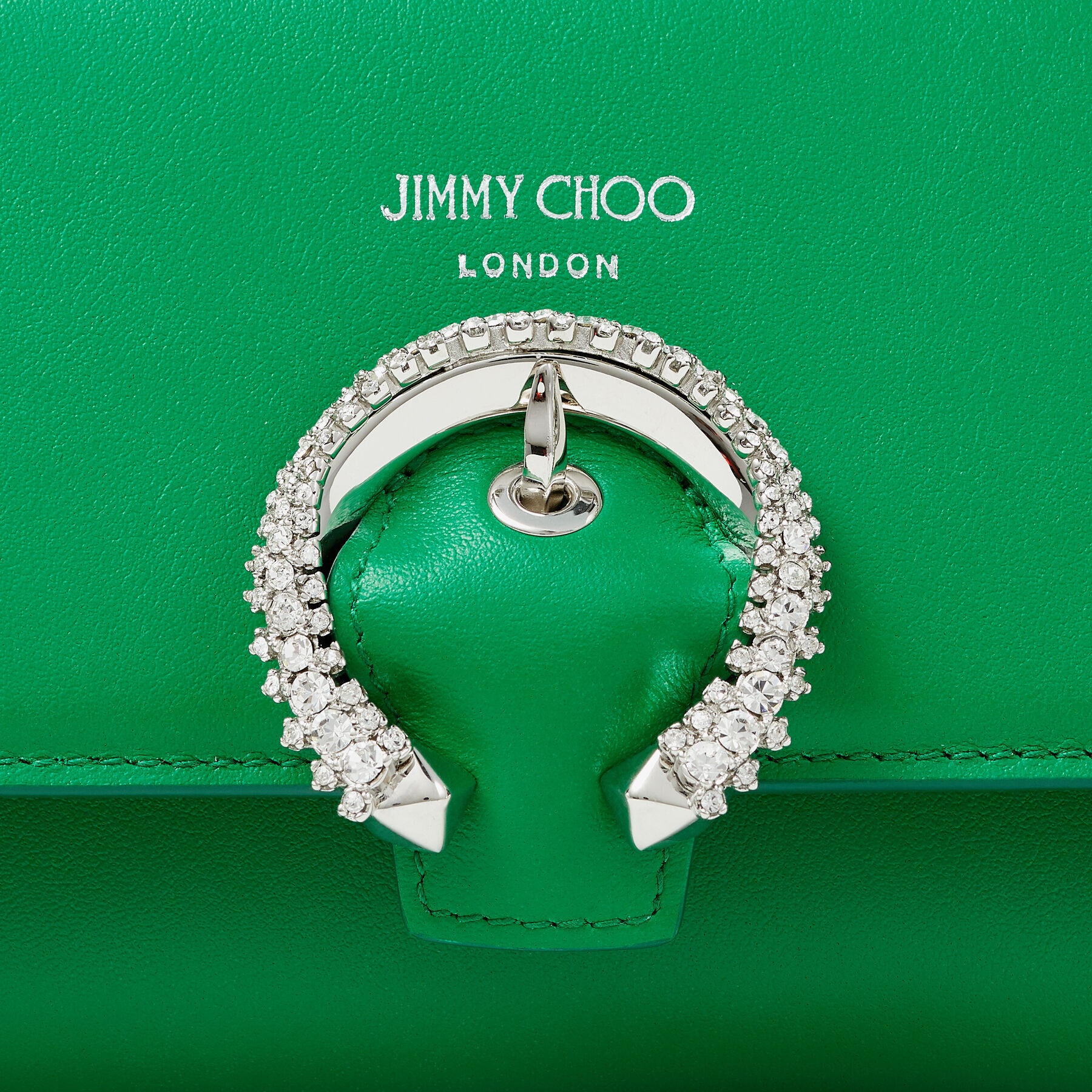 Wallet W/chain
Malachite Smooth Calf Mini Bag with Crystal Buckle - 5