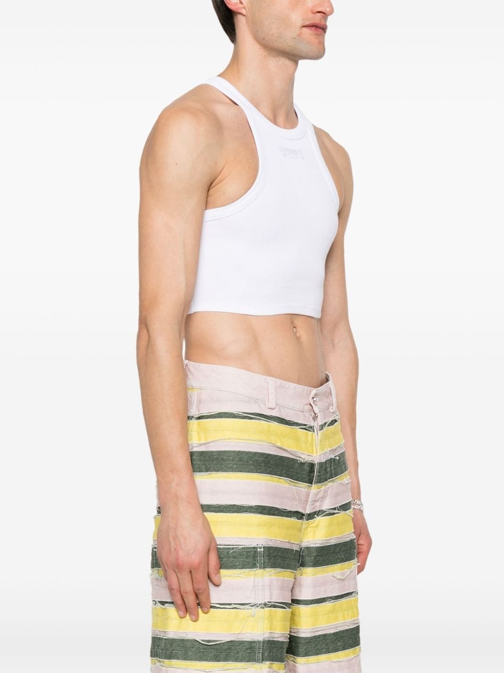 logo-embroidered tank top - 4