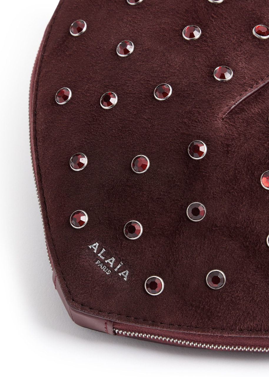 Alaïa Le Coeur Crystal-embellished Suede Cross-body bag - 3