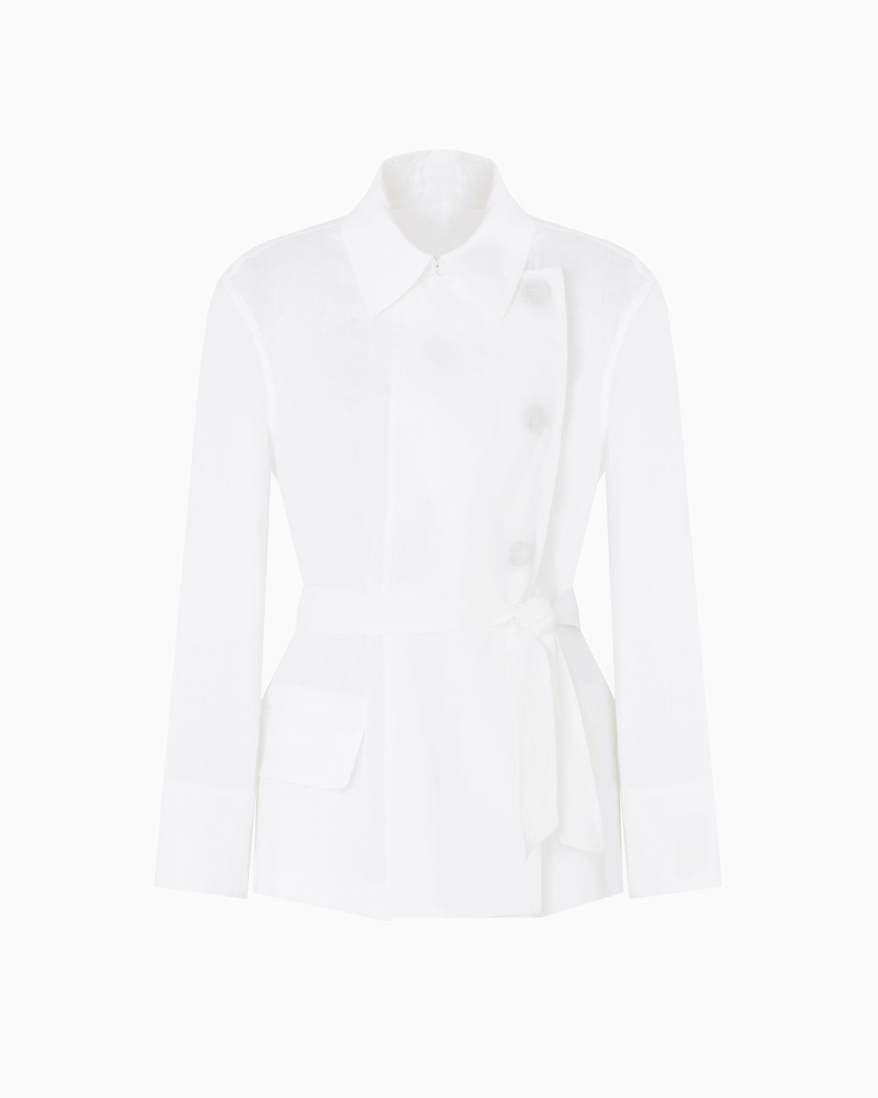 PURE LINEN SHIRT JACKET WITH PANEL - 1