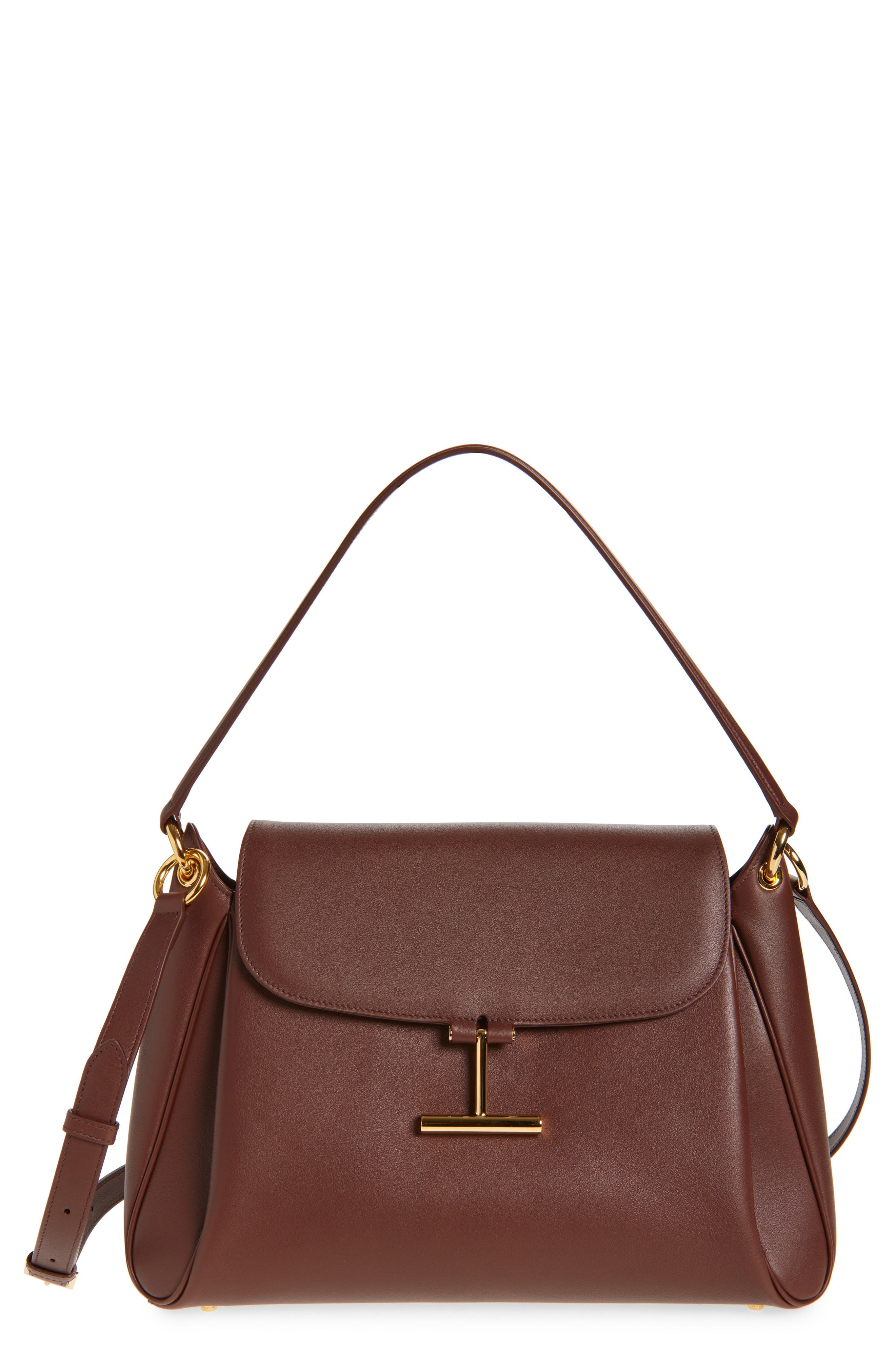 TOM FORD Medium Tara Leather Shoulder Bag in Cocoa at Nordstrom - 1