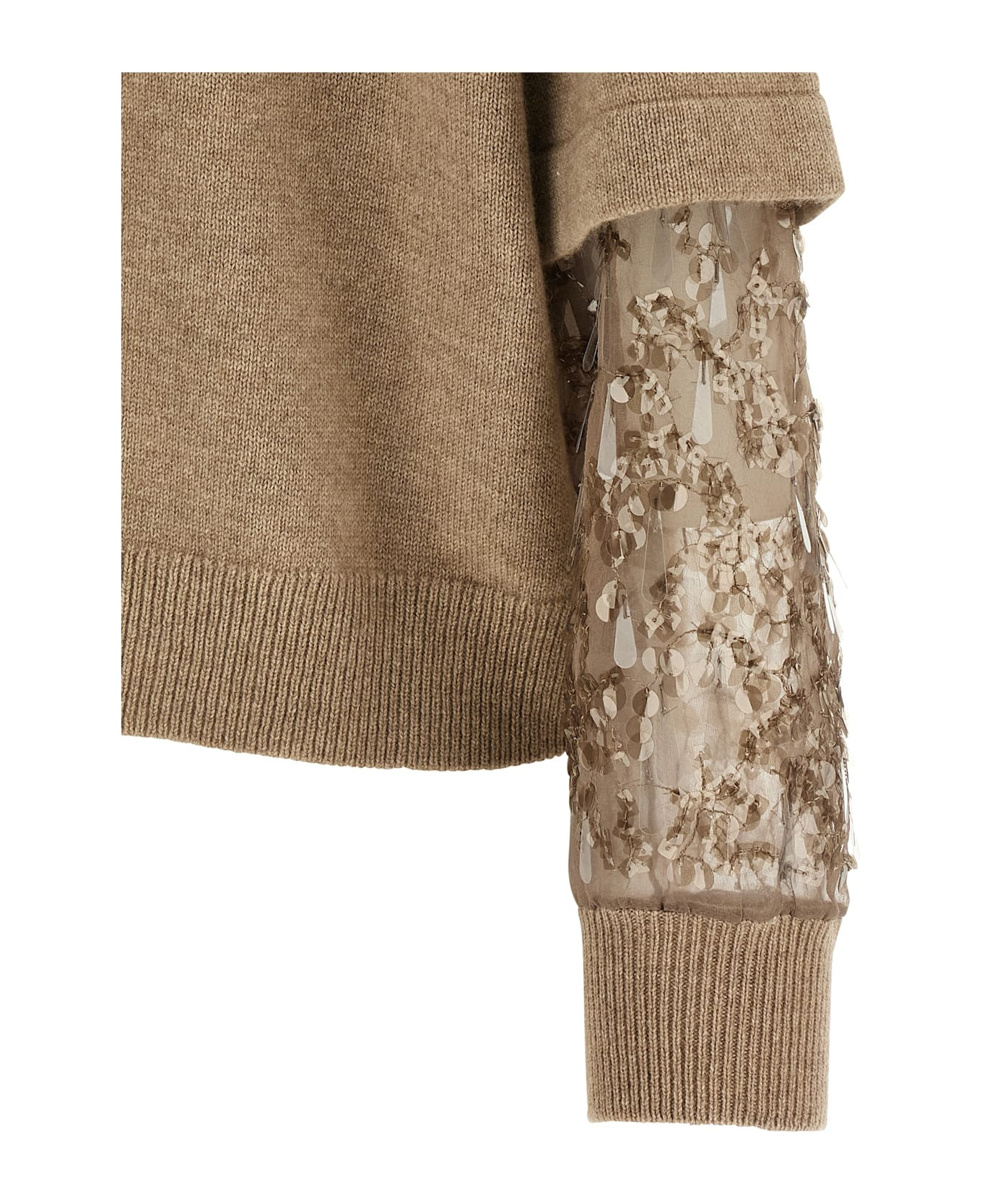 Sequin Sleeve Sweater - 4