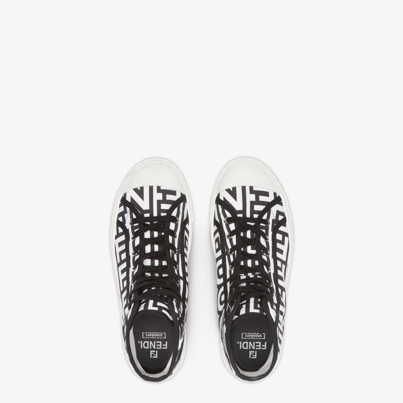 Two-tone canvas Fendi Roma Capsule high-tops 4