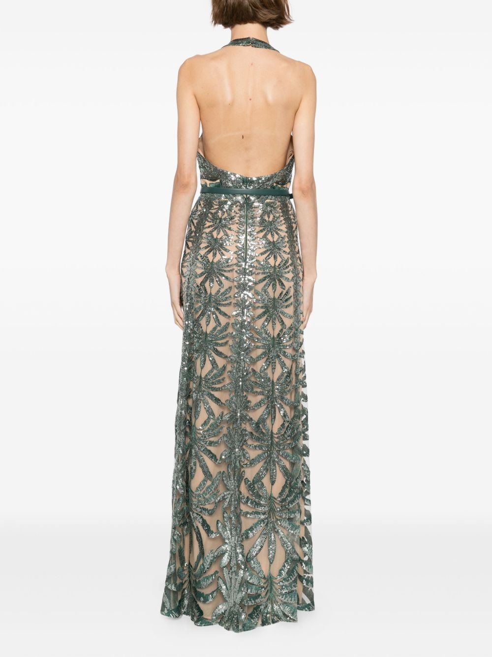 embroidered tulle halter dress - 4