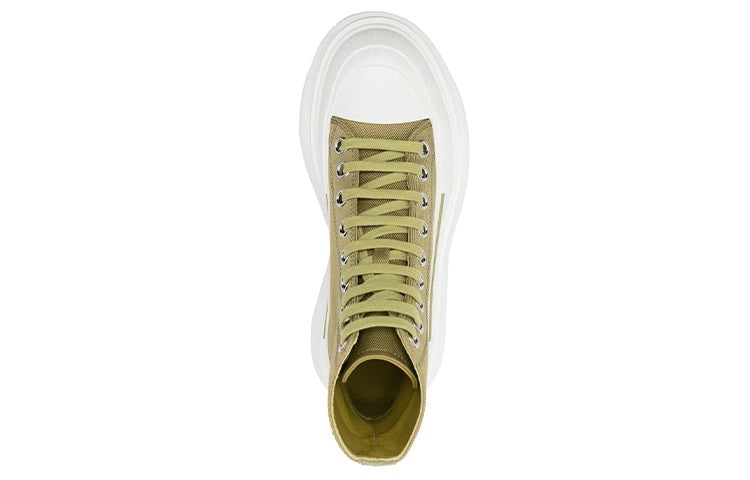 (WMNS) Alexander McQueen Tread Slick Boots 'Olive Green' 697080W4U313809 - 3