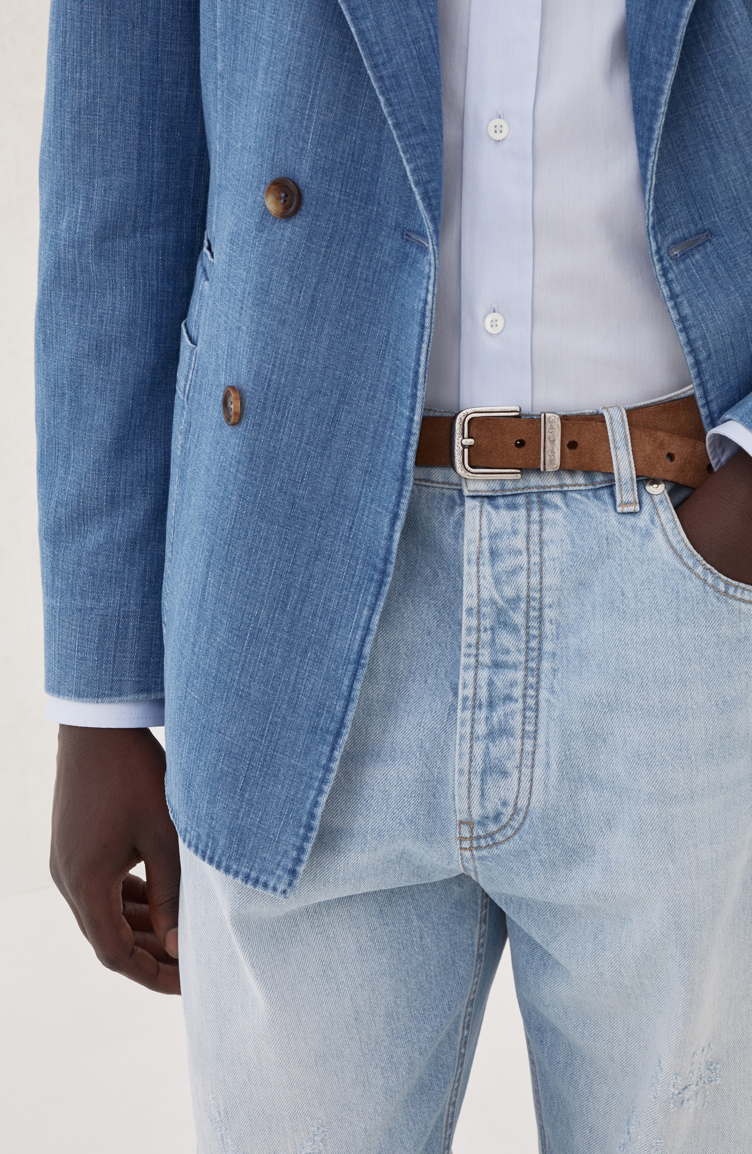 Brunello Cucinelli Leather belt in Hazelnut at Nordstrom - 4