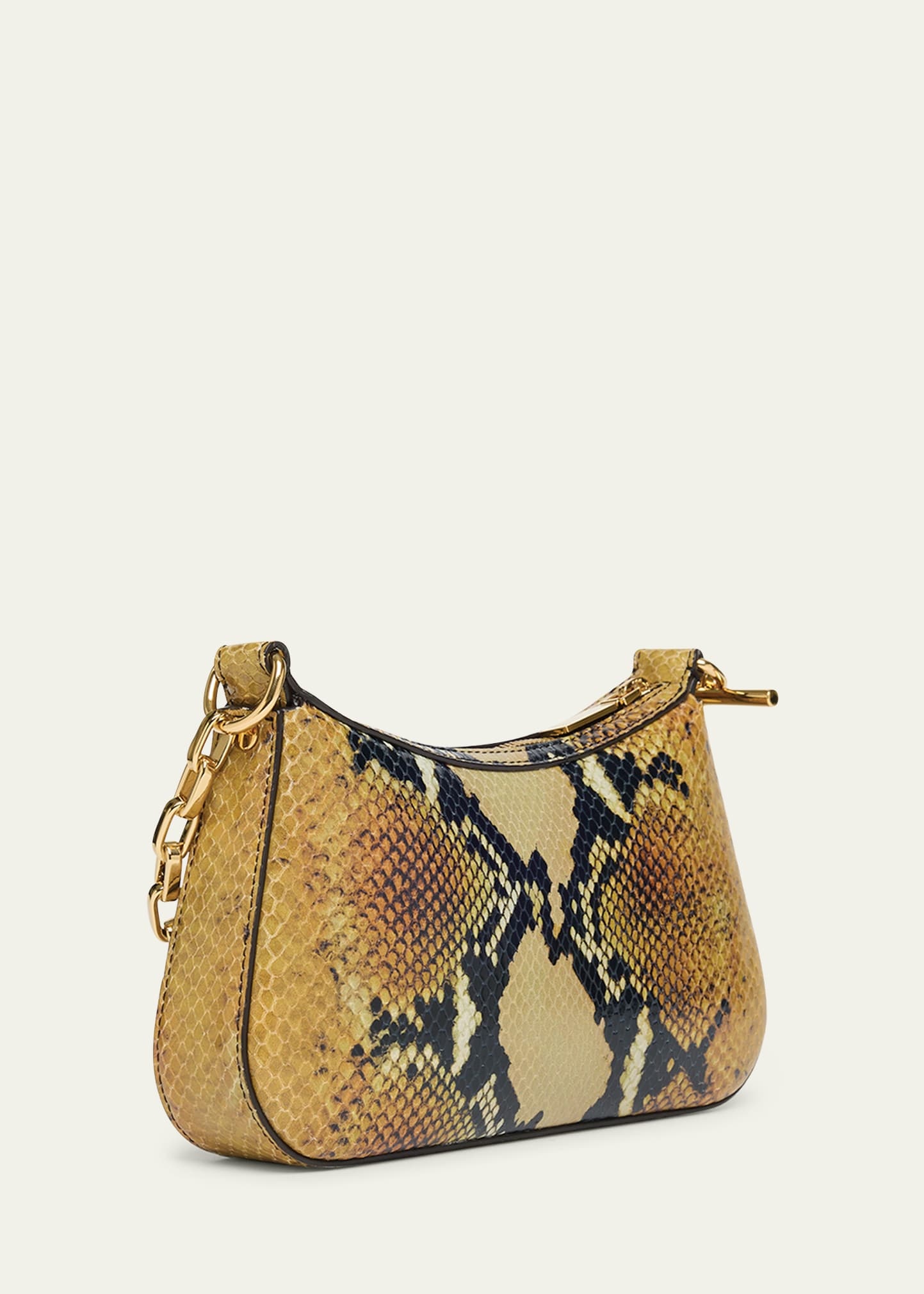 T-Bar Python-Embossed Leather Mini Pouch Bag - 3