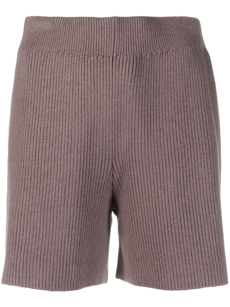 ribbed-knit silk-blend shorts 1