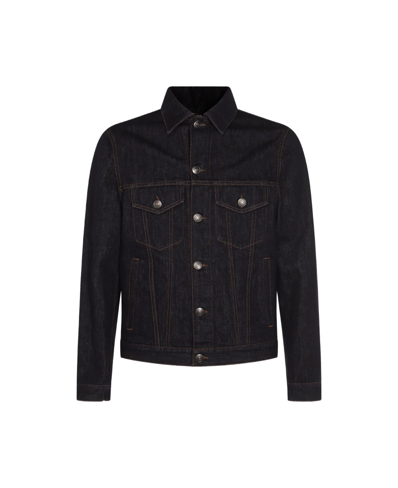 Dark Blue Cotton Denim Jacket - 1