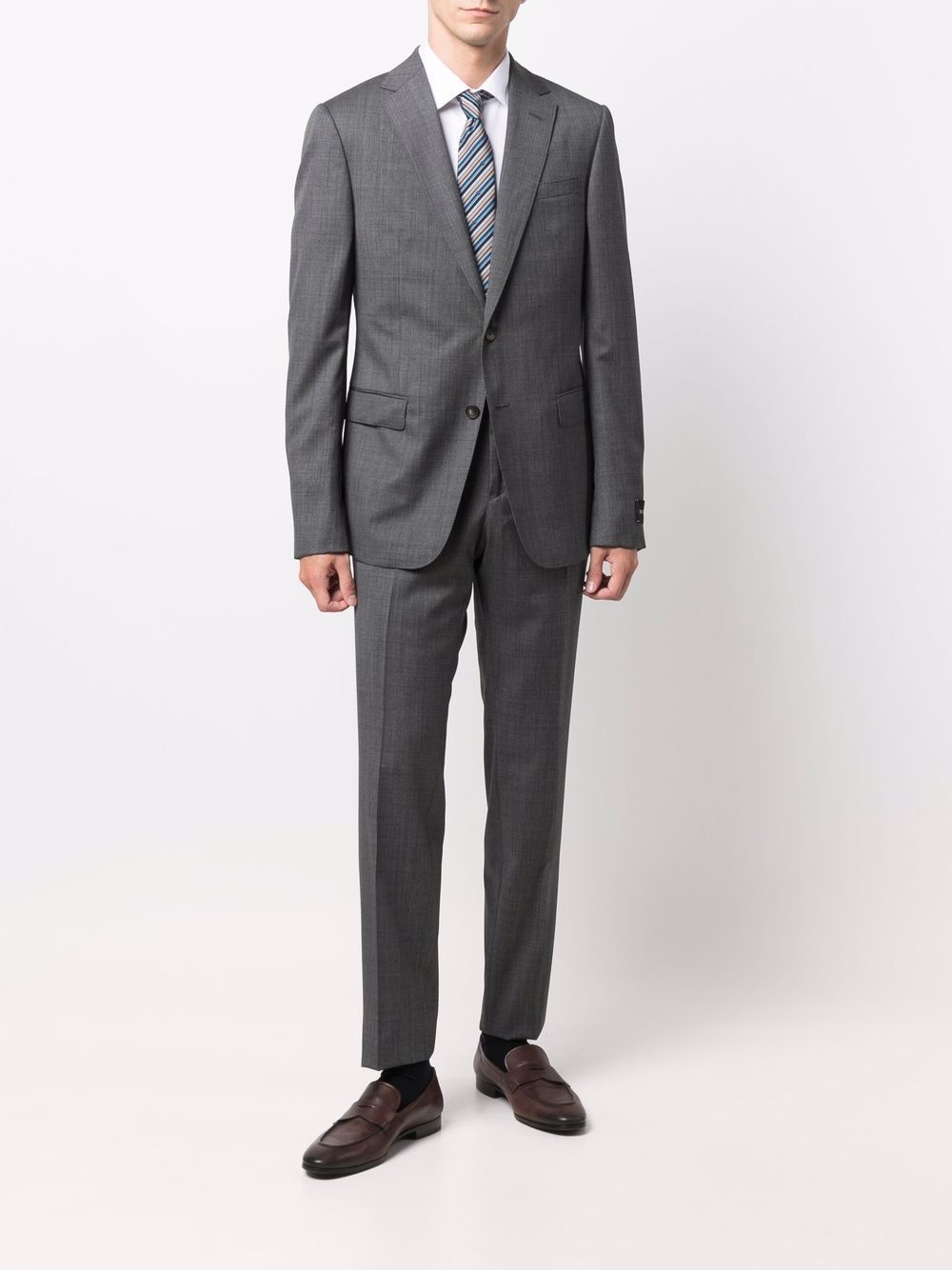 check pattern wool suit - 2