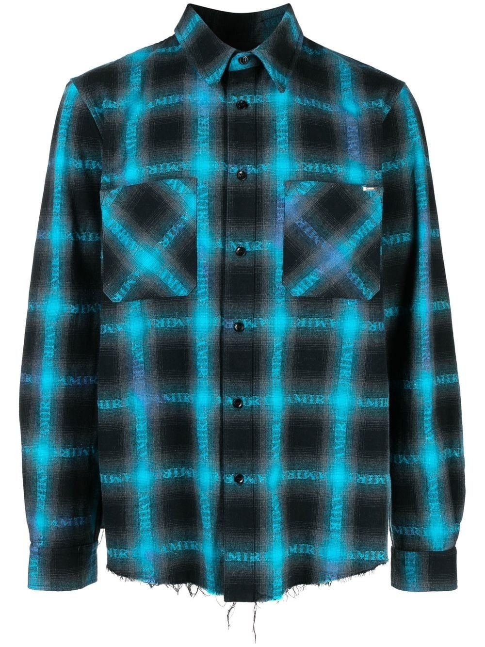 plaid logo-print shirt - 1