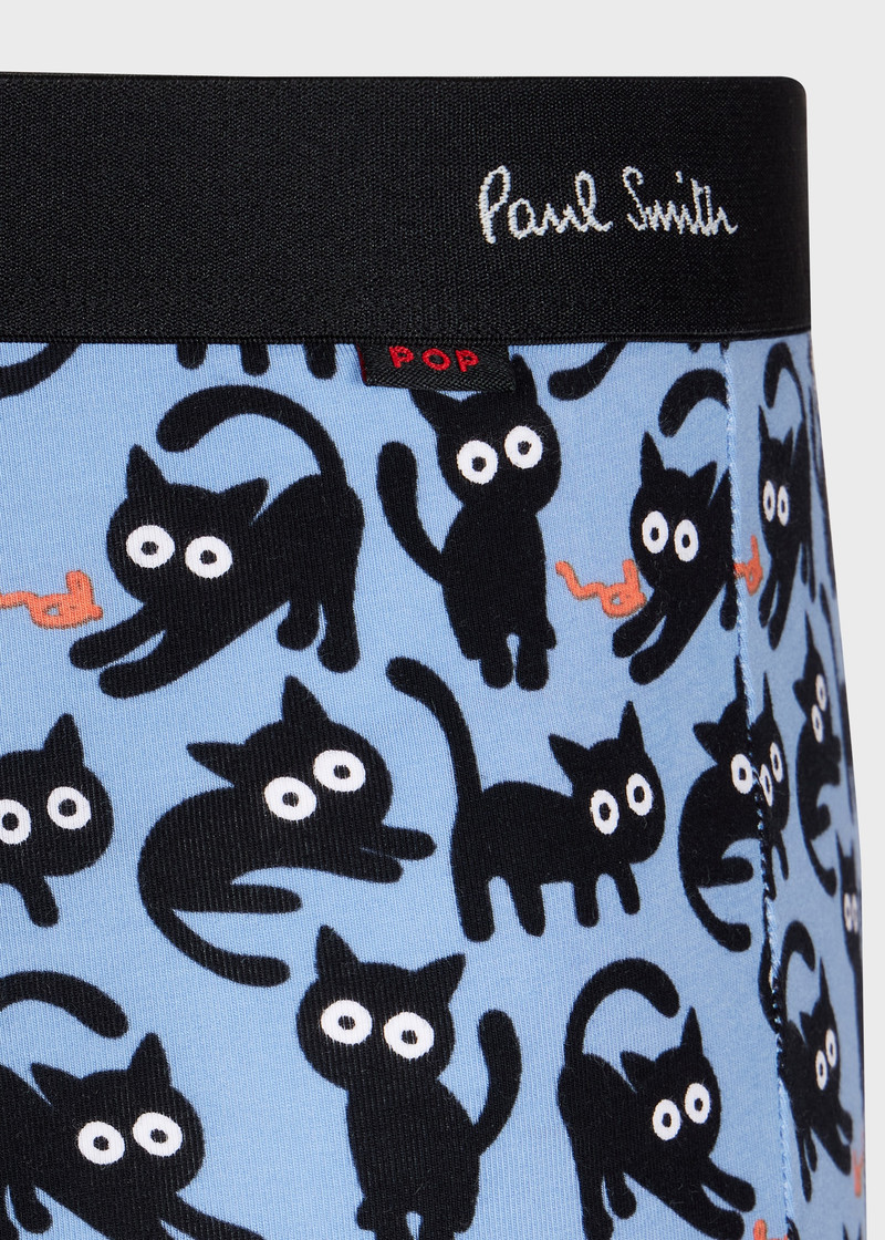 Blue 'Cat' Print Boxer Briefs 3