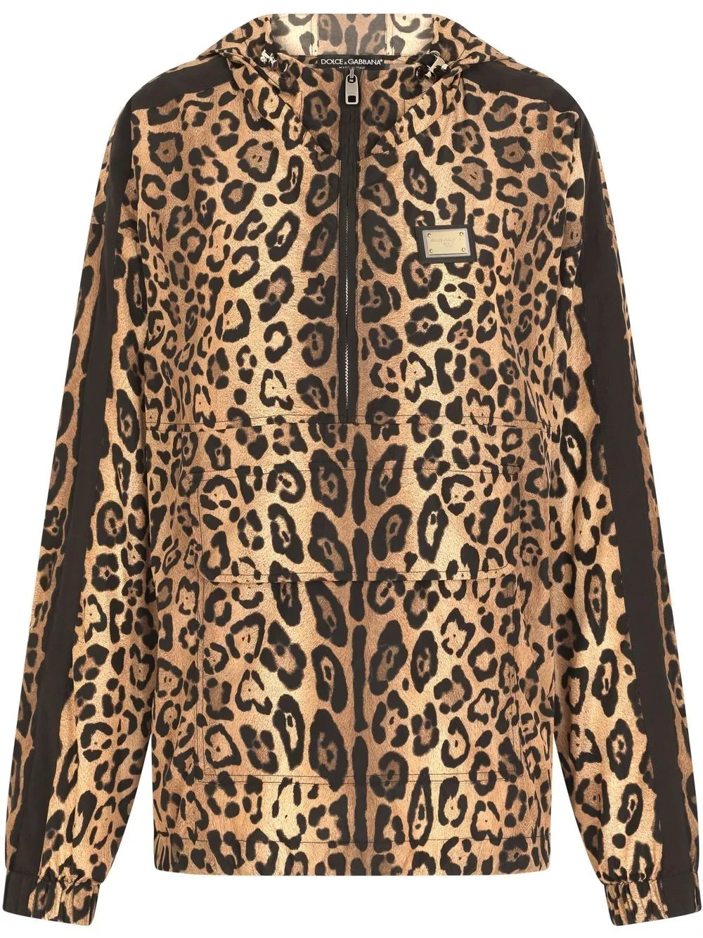leopard-print zipped hoodie - 1