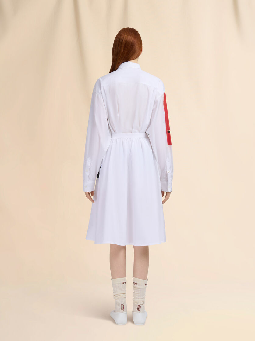 WHITE POPLIN A-LINE SKIRT - 3