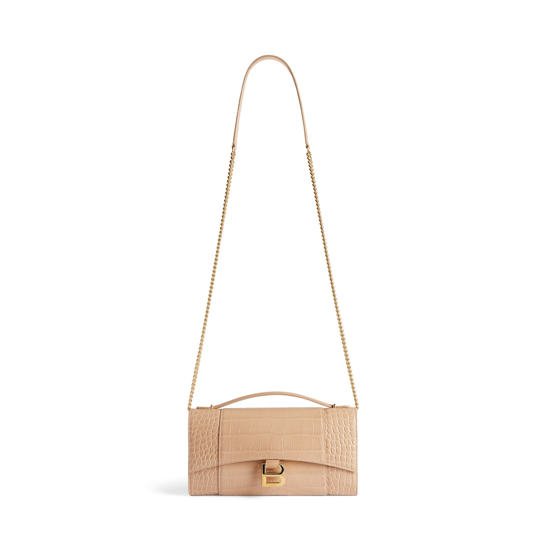 Women's Hourglass Pochette With Chain in Nude - 4