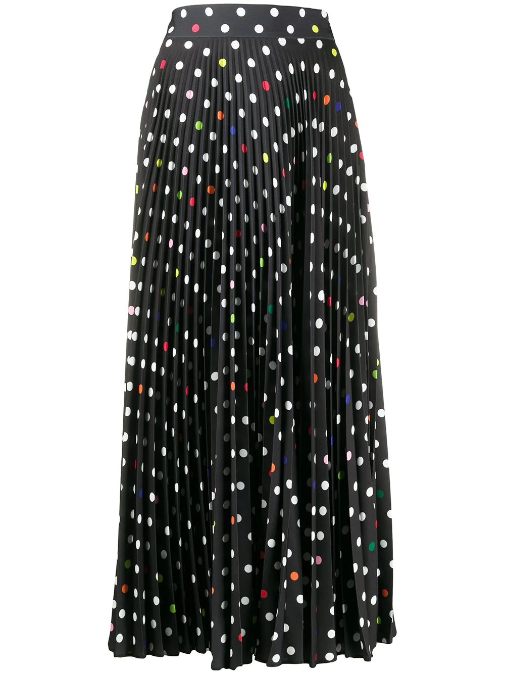 long polka-dot pleated skirt - 1