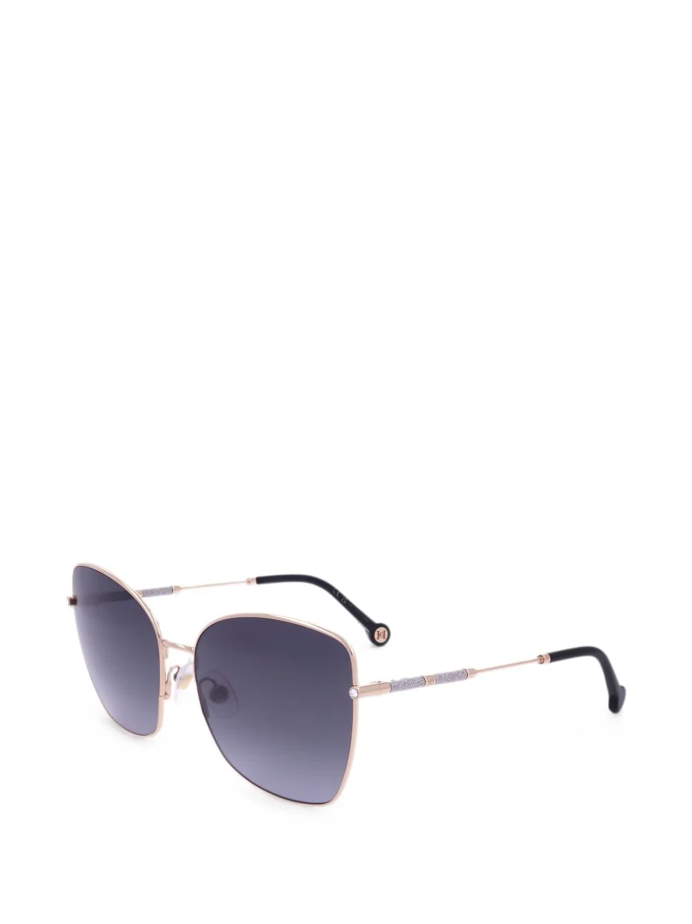 glitter-detail geometric-frame sunglasses - 1