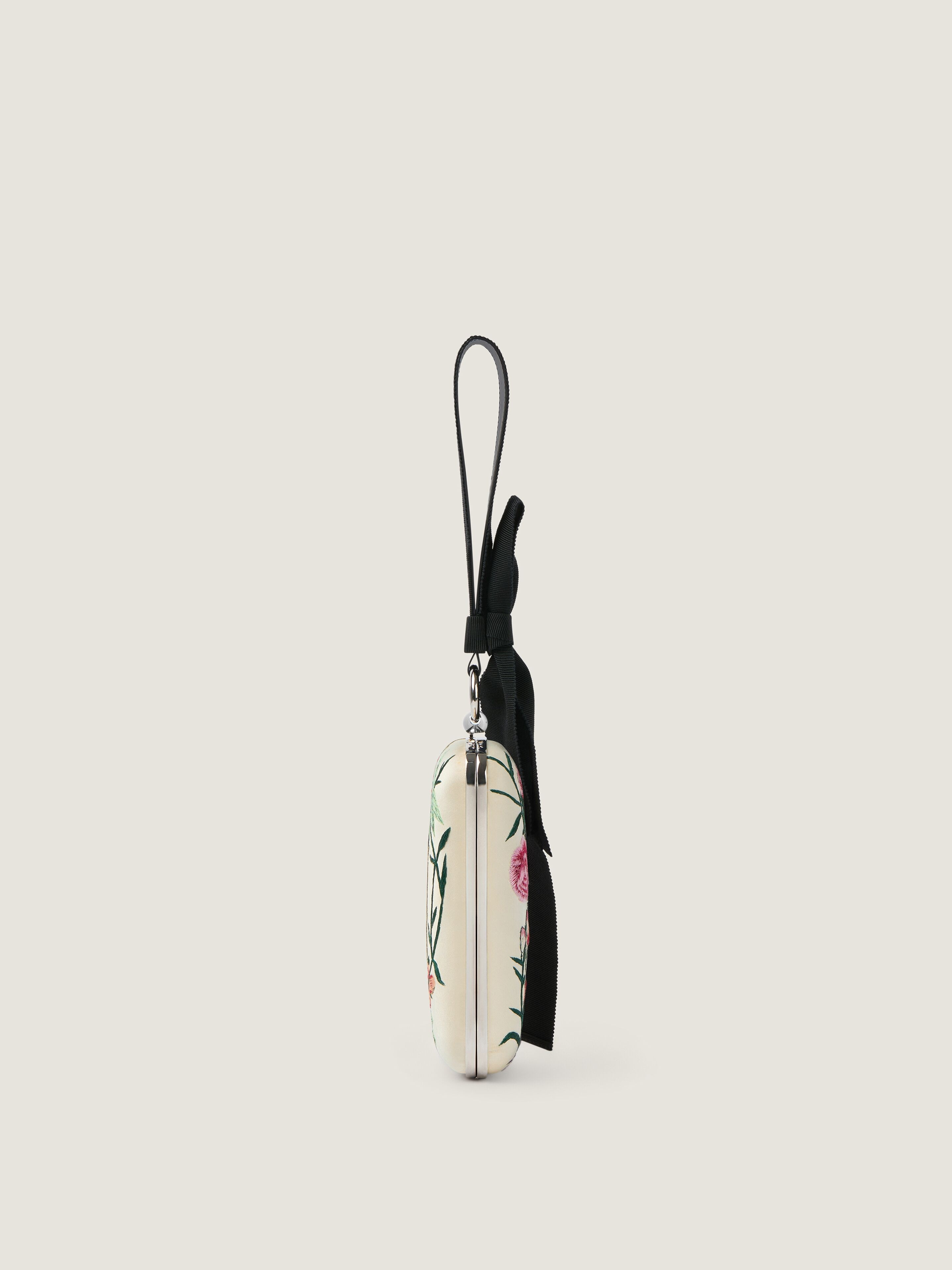 EVENING CLUTCH WITH FLORAL EMBROIDERIES AND BOW - 3