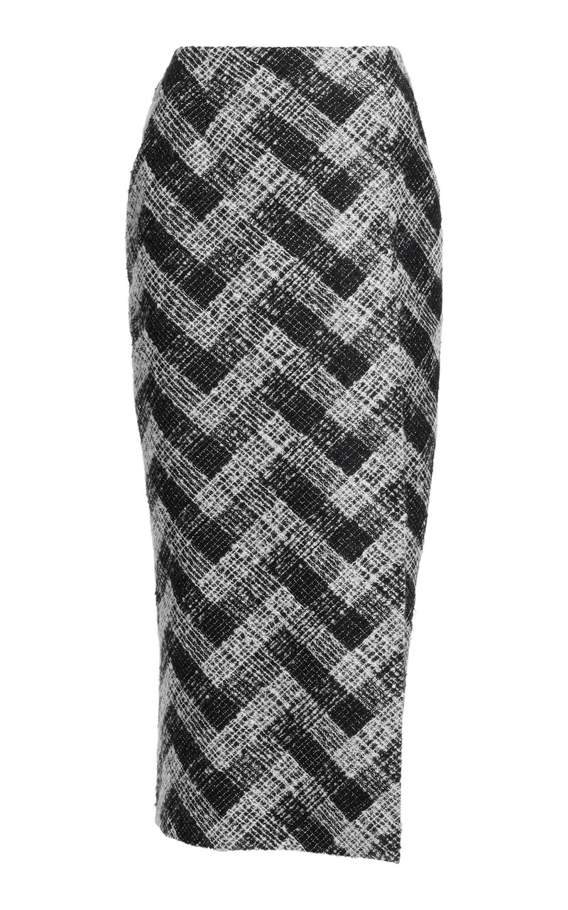 Embroidered Tulle Midi Skirt black/white 1