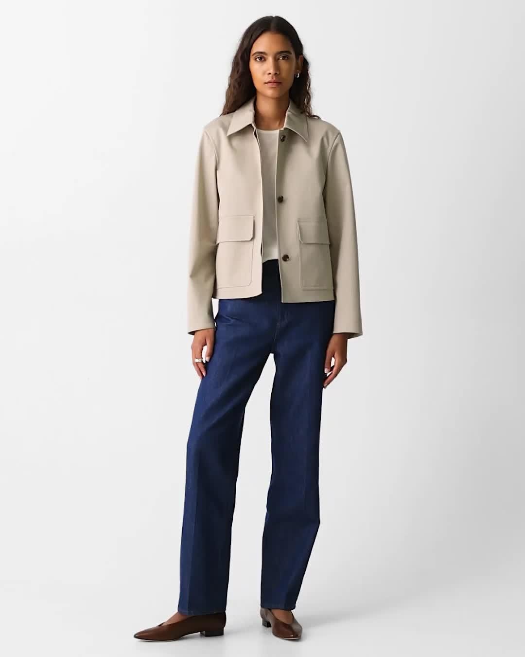 Boxy Jacket in Cotton Gabardine - 7