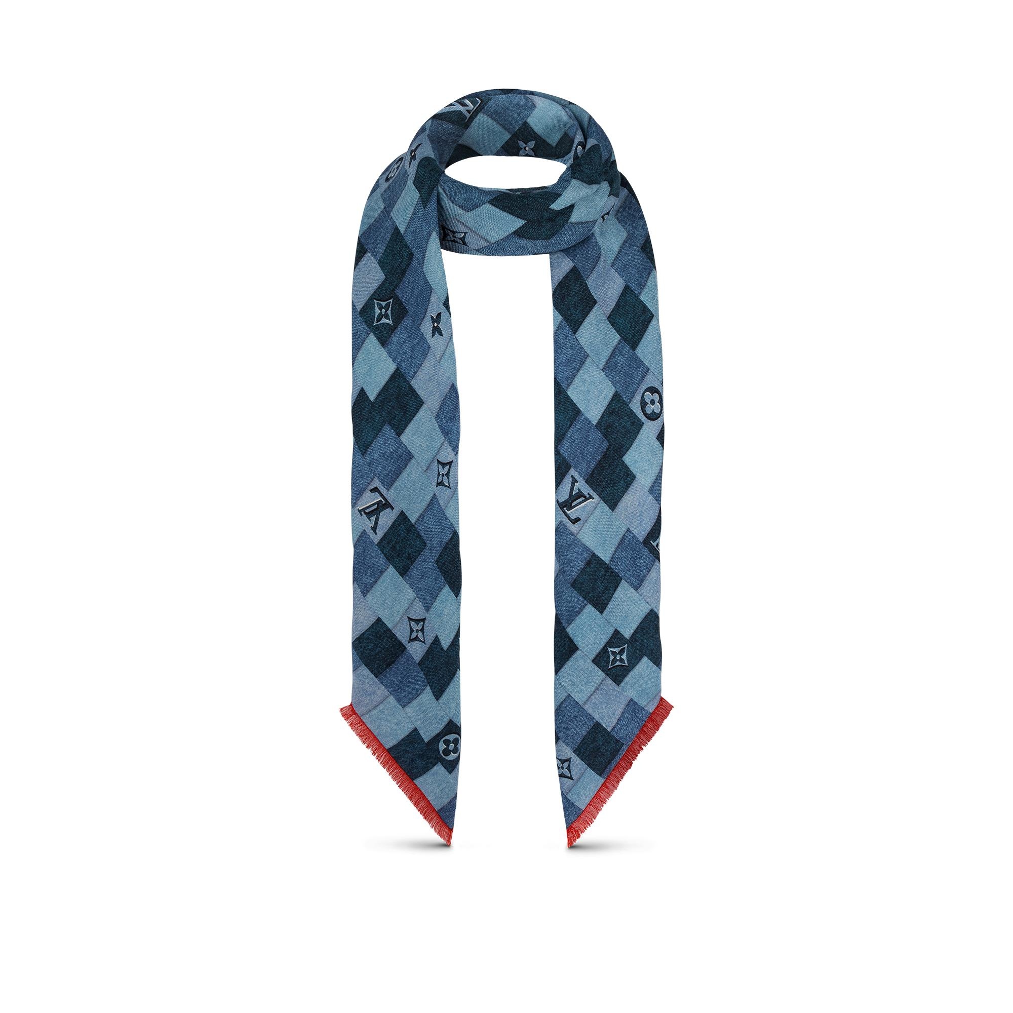 Monogram Denim Check Shawl - 4