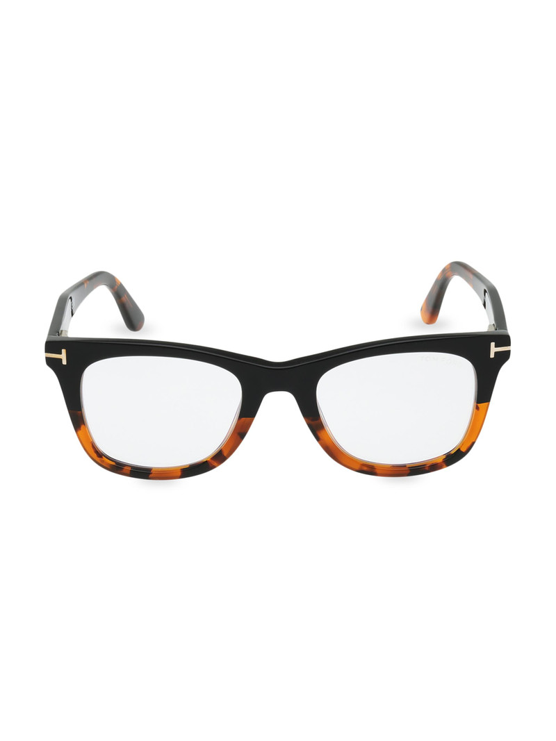 Men's 50MM Square Sunglasses - Black Havana Dark Brown 1