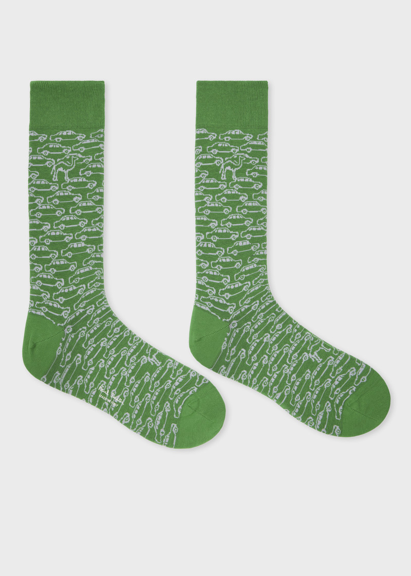 Paul Smith Green 'Camel Cars' Socks outlook