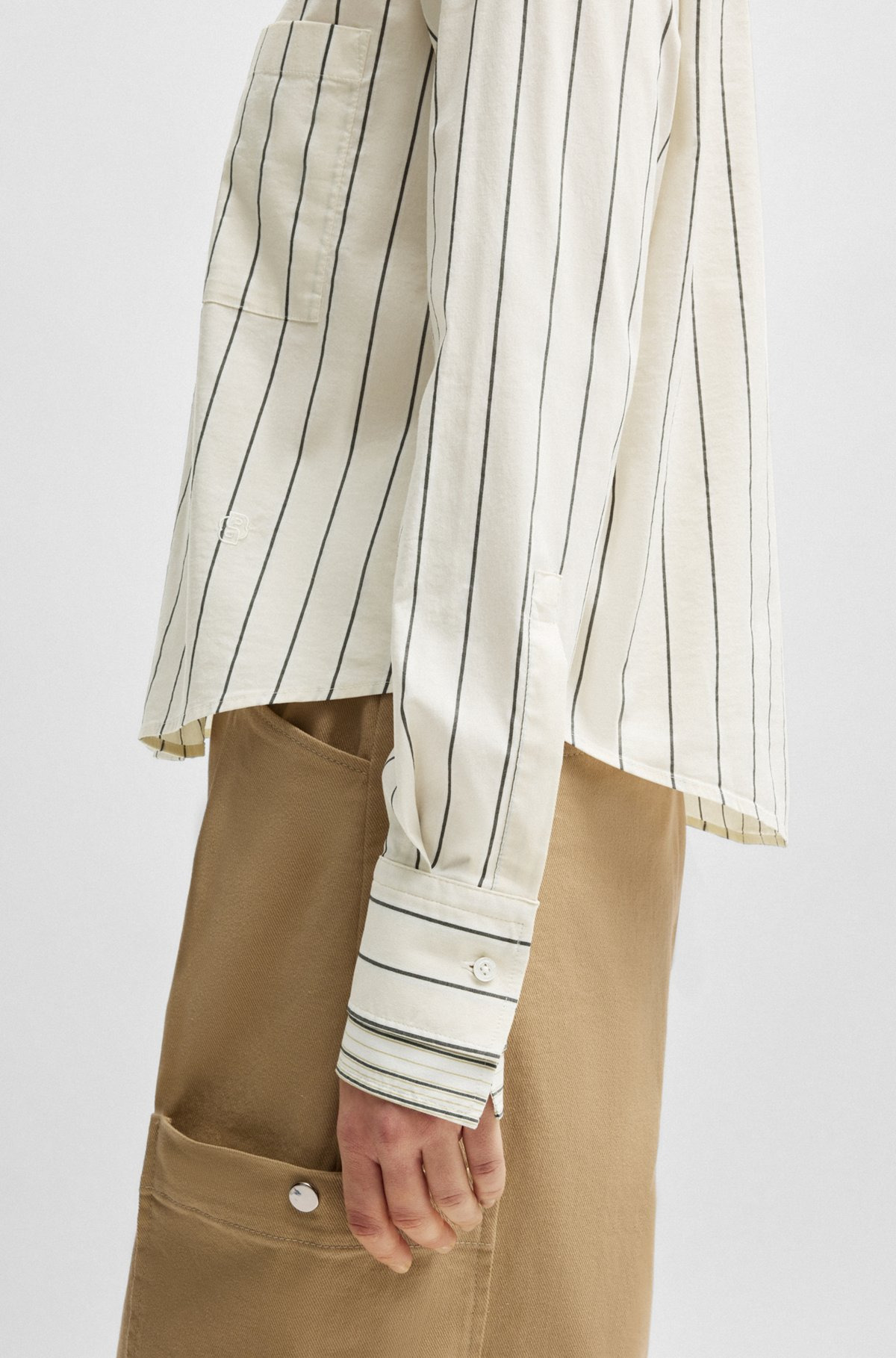 REGULAR-FIT BLOUSE IN STRIPED STRETCH COTTON - 6