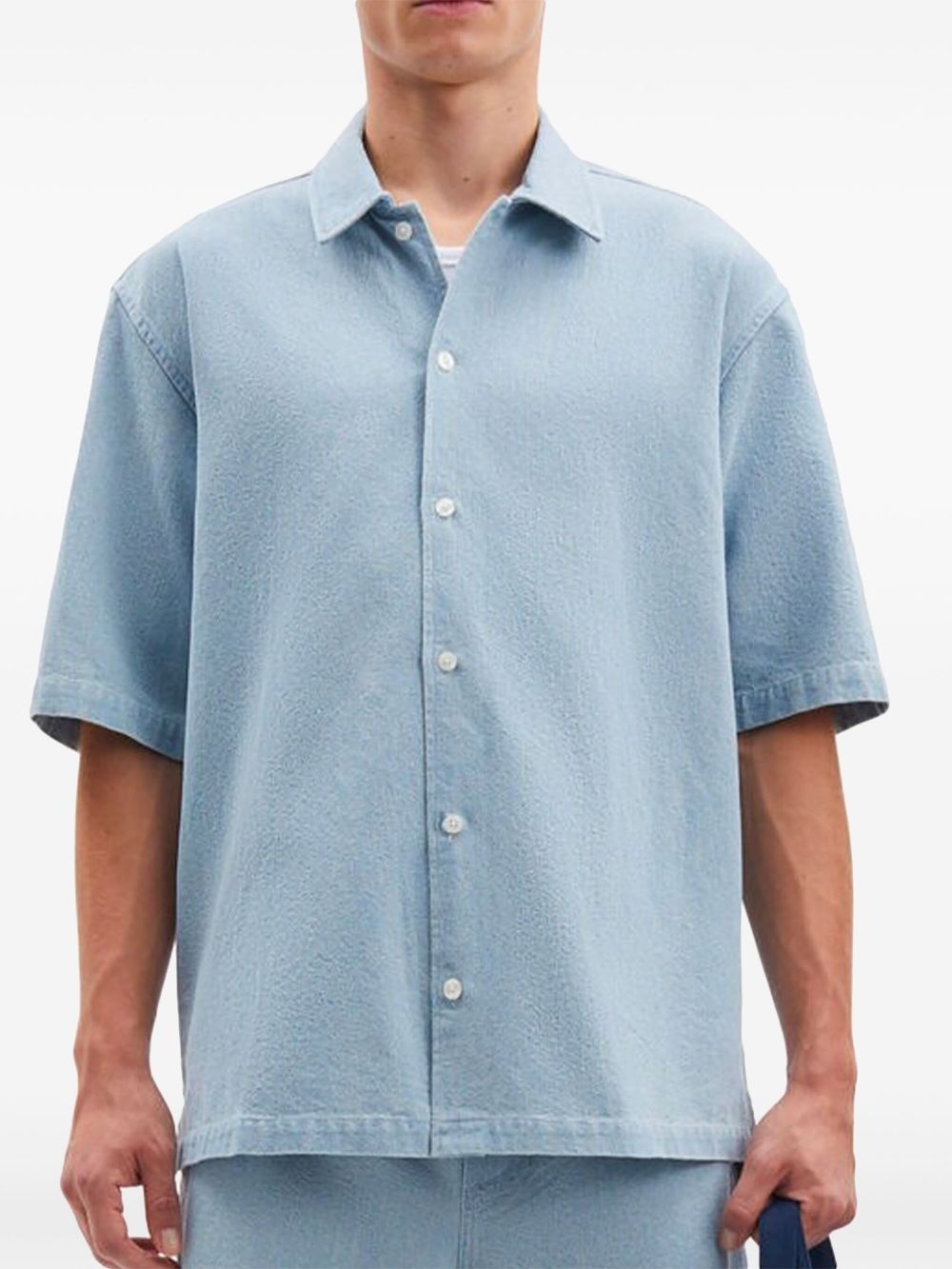 short-sleeve denim shirt - 3
