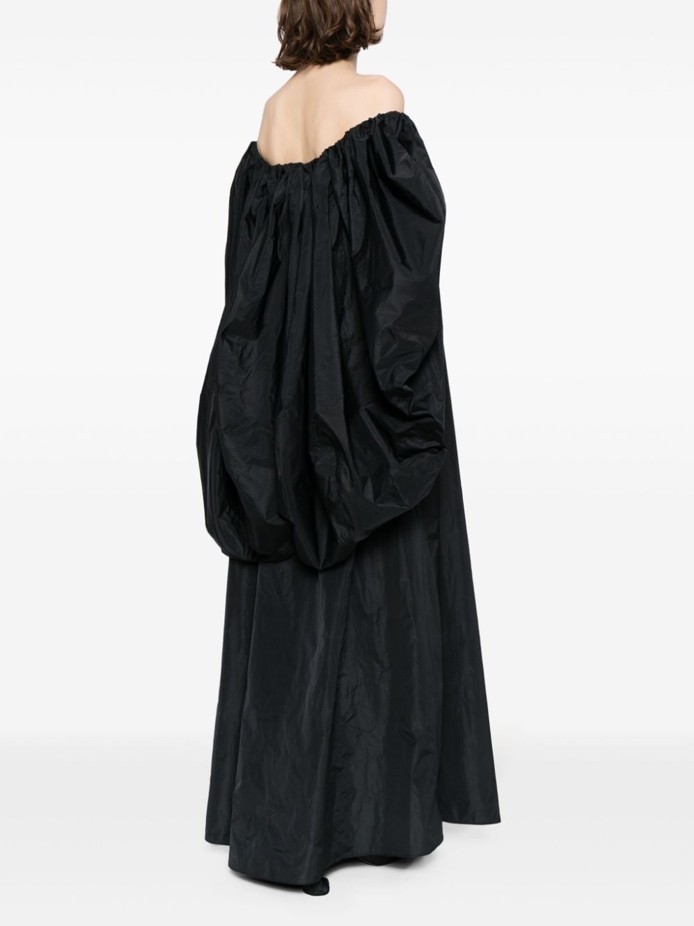 off-shoulder satin dress - 4