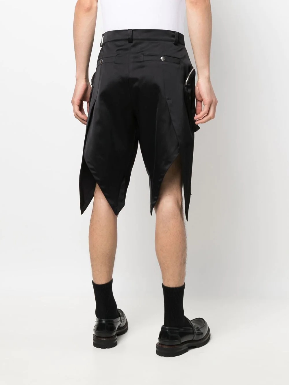 asymmetric knee-length shorts - 4