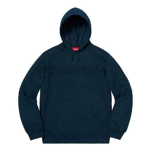Supreme Set In Logo Hooded Sweatshirt 'Navy' SUP-SS19-096 - 1