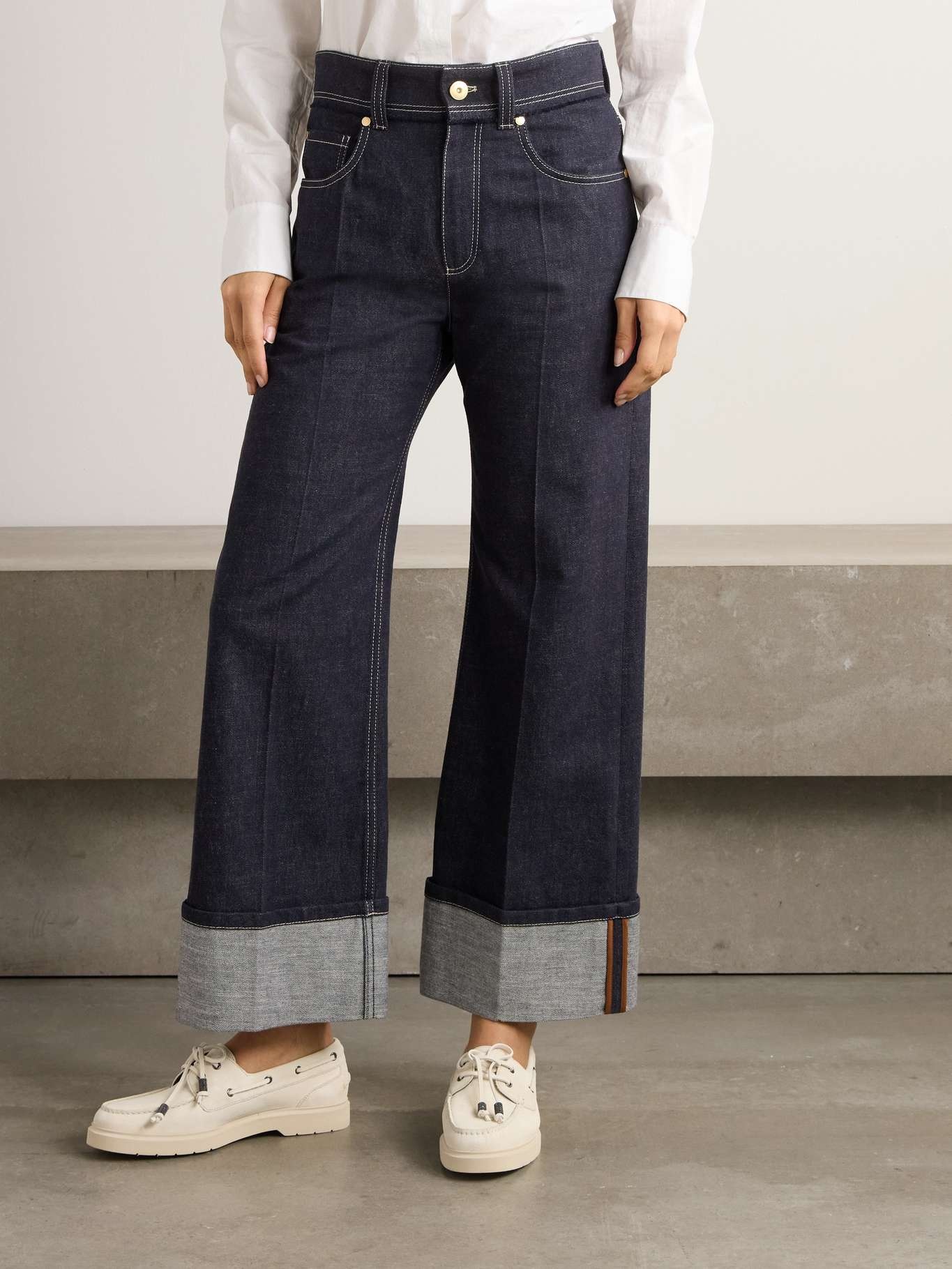 High-rise wide-leg jeans Dark denim - 3
