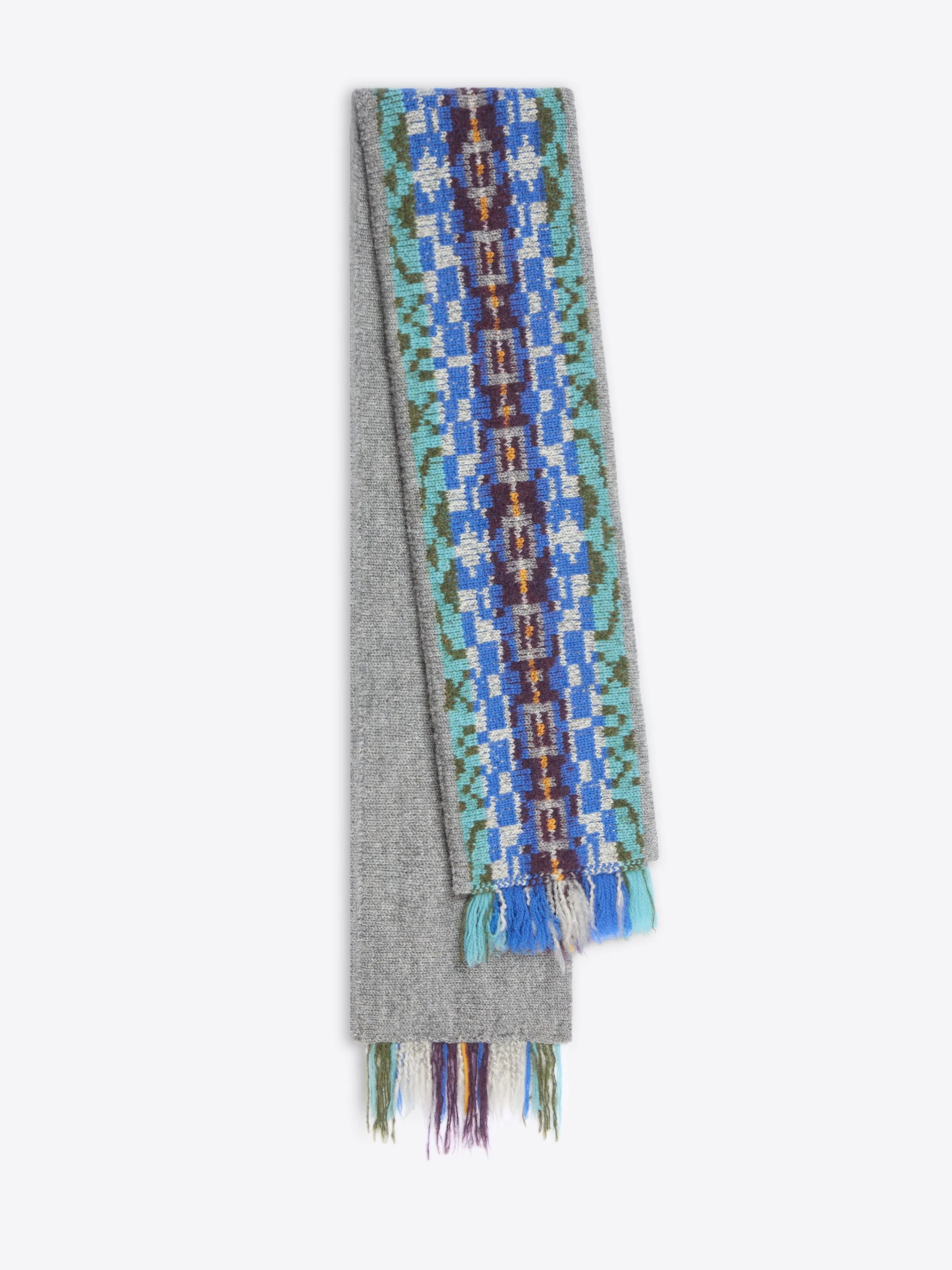 JACQUARD WOOL SCARF - 1