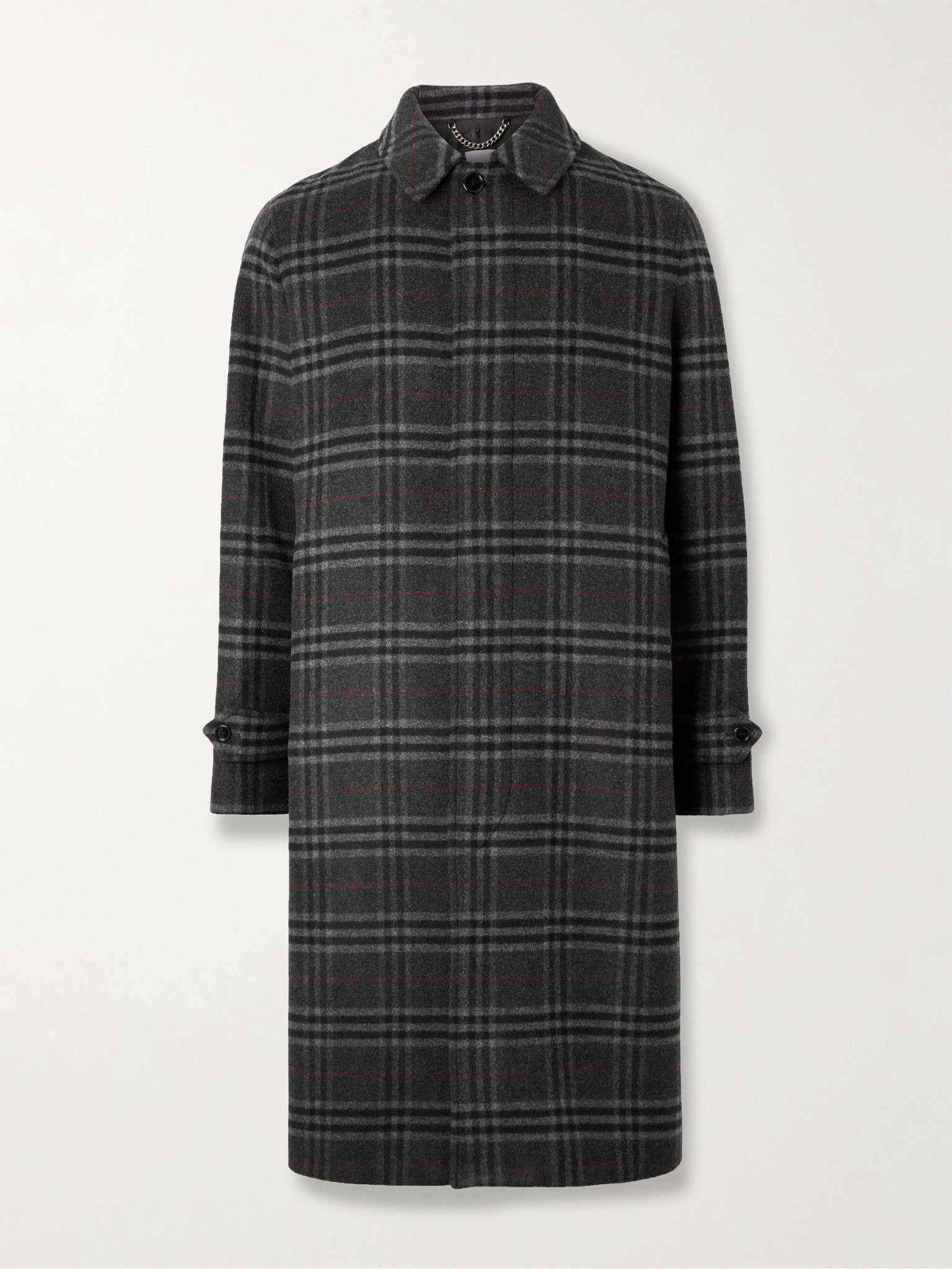 Checked Wool and Cashmere-Blend Coat - 1