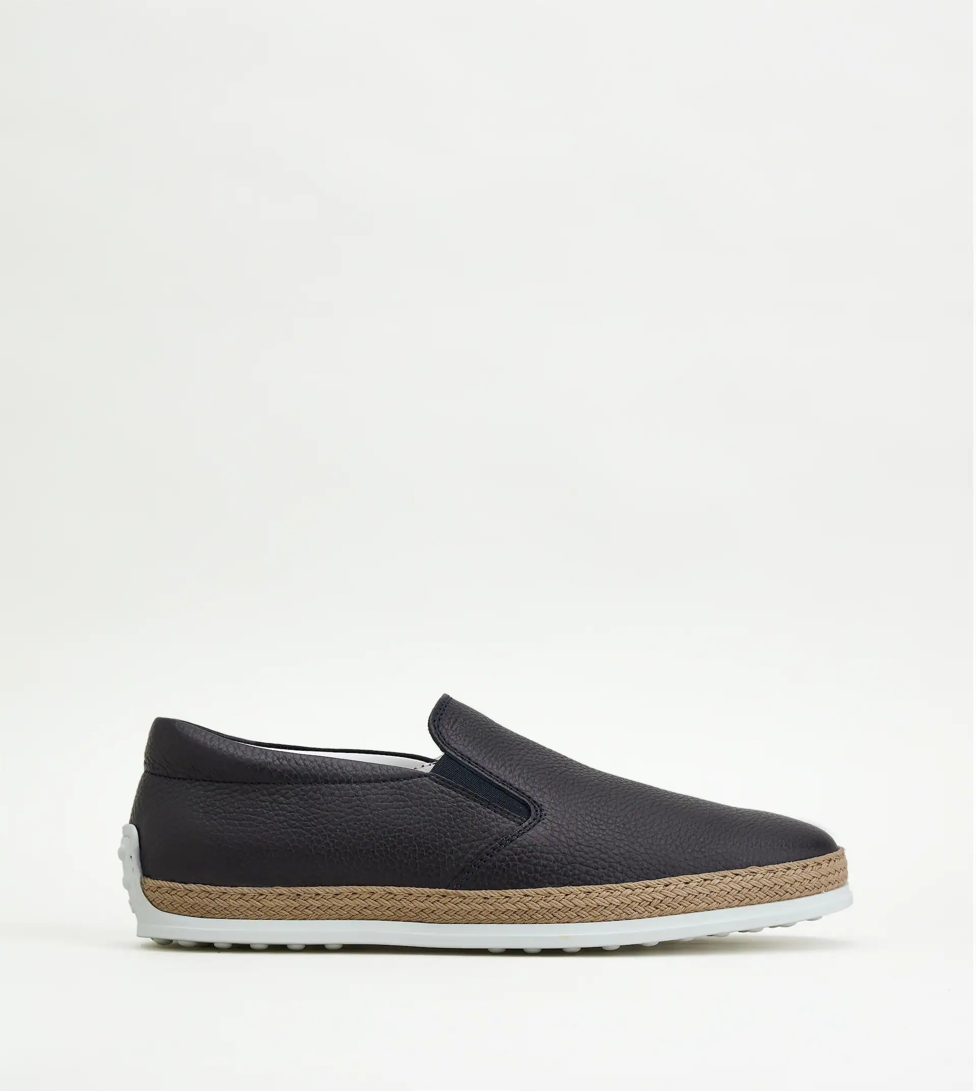 LEATHER SLIP-ONS - BLUE - 1